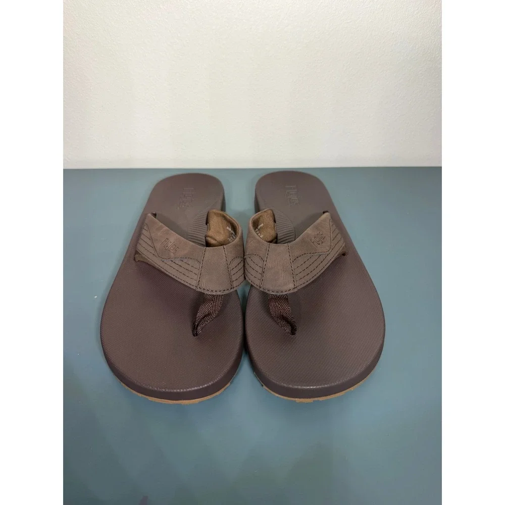 Flojos Men's Flip Flop Sandals Brown Casual Thong Beach Shoes Size 11 NWOTS